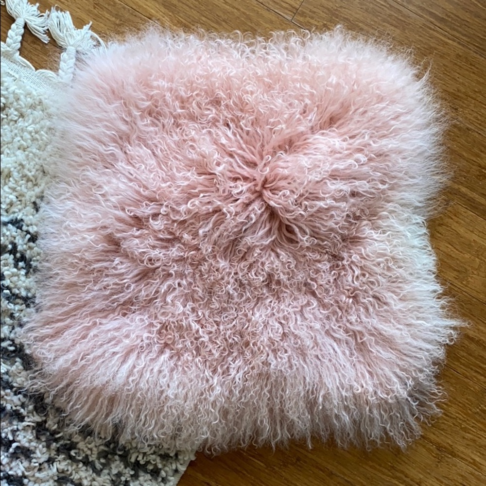 West elm lamb fur pillow case cover